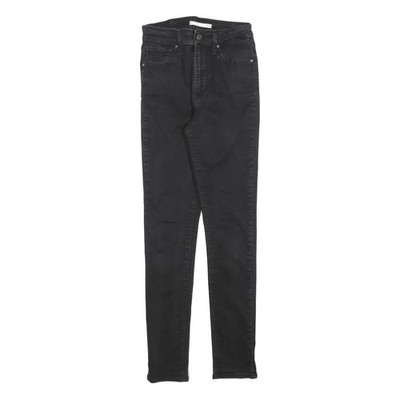 LEVI'S 721 Damen Jeans Schwarz Slim Skinny Denim Medium Stretch W26 L30