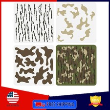 3 Pcs Layered Camo Stencils 11.8x11.8 Inch Reusable Plastic Camouflage Pattern