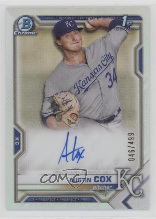 2021 Bowman Chrome Prospects Auto Refractor 46/499 Austin Cox #CPA-AC Auto 1g2n