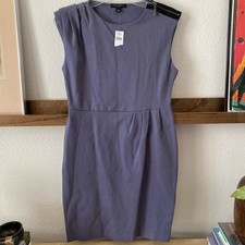 Effortless NWT Banana Republic Sleeveless Pleated Sheath Dress Dusty Gray SZ 4