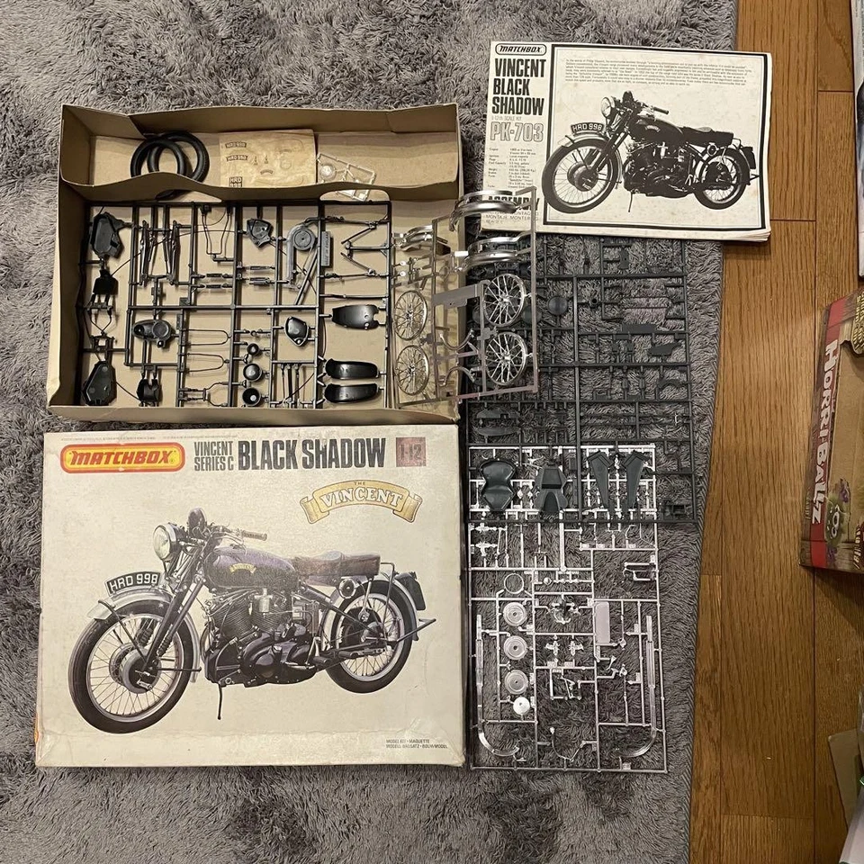 1/12 Matchbox Vincent Motorcycle Model Kit Plastic Vehicle Assembly Collectible - Image 3 of 4