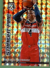 2020-21 Panini Mosaic Straight Fire Prizm #19 Russell Westbrook - CLIPPERS 