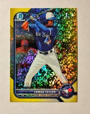 Samad Taylor 2022 1st Bowman Chrome YELLOW Mini-Diamond REFRACTOR 12/75 RC N6