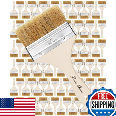 Bates- Chip Brushes, 4 Inch, 96 Pack, 4 Inch Paint Brushes with Ergonomic Wooden