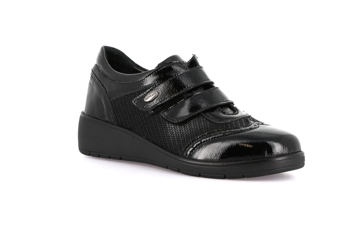GRÜNLAND SC5565 RYSA Scarpa Donna Mocassino Zeppetta In Vera Pelle - Comoda E Morbida, Colore Nero