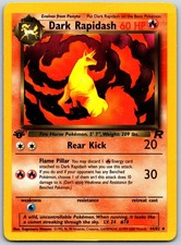 1st EDITION Dark Rapidash Uncommon Team Rocket 44/82 HP/DMG