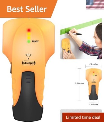 Compact Battery-Powered Stud Finder with Audio Alert and LED Display   Yellow