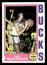 1974 TOPPS JON MCGLOCKLIN 37 VG BASKETBALL MILWAUKEE BUCKS