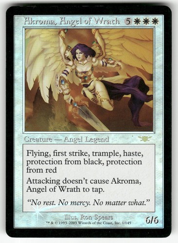 Akroma, Angel of Wrath (FOIL) 1 Rare Legions Magic: The Gathering Lightly Played - Picture 1 of 8