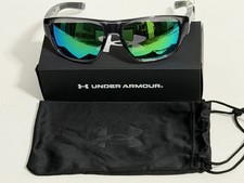 Under Armour UA Scorcher Sunglasses Transparent Jet Gray/Emerald Lens CBL/Z9 New