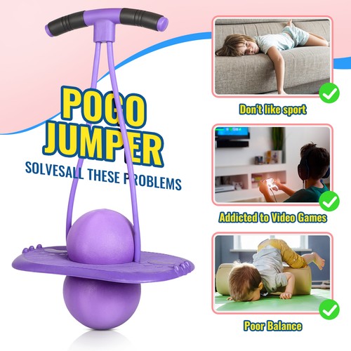 Pogo Ball for Kids,Jumping Toy for Ages 5+, Pogo Stick Alternative with Handle - Picture 2 of 7