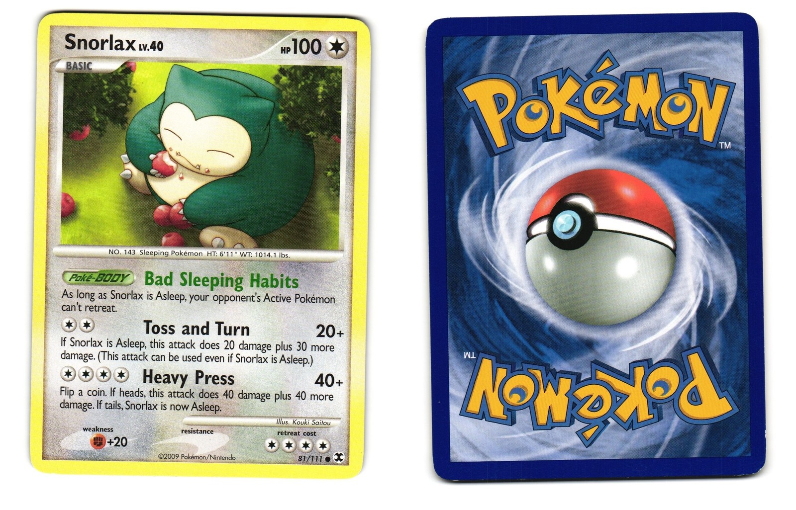 SNORLAX 81/111 COMMON RISING RIVALS POKEMON LP 2009