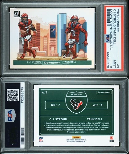 PSA 9 2024 Donruss Horizontal Downtown C.J. Stroud Tank Dell Houston Texans POP4