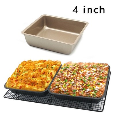 Baking Essentials 4 Zoll Quadratische Aluminium Kuchenform für perfekte Ergebni