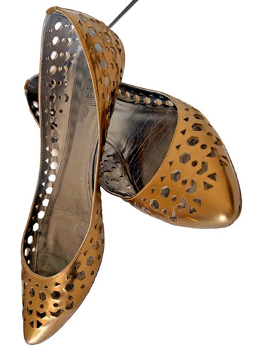 Belle Sigerson Morrison Gold Leather Ballet Flats Women’s Size 8