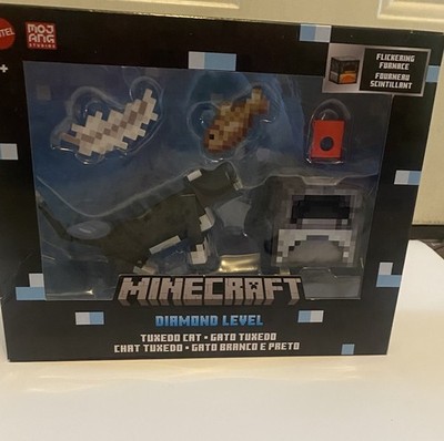 2024 Minecraft DIAMOND LEVEL TUXEDO CAT, Cooked Fish, Light Up Furnace