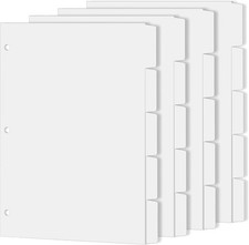 20 Pack Binder Dividers with 5 Tabs Letter Size