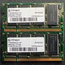 Infineon 1GB 2 x 512MB PC2-2700 SODIMM DDR-2 333mhz Laptop 200-pin Memory RAM
