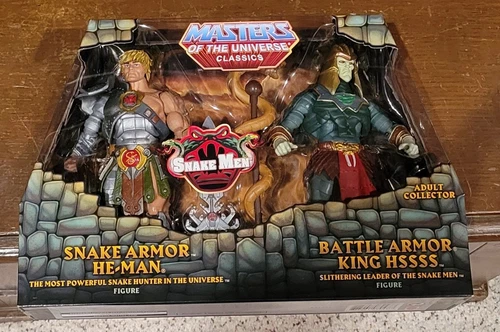 2015 MOTU Snake Armor He-Man Battle Armor King Hssss MOTUC Classics 2 Pack New