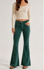 We The Free Free People Corduroy Flare Pants Green Size 28 Raw Hem