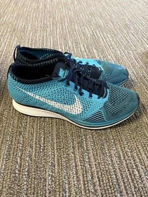 Men's 10 Nike Flyknit Racer OG Chlorine Blue Dark Obsidian Shoes