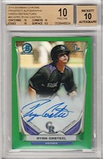 RYAN CASTEEL 2014 BOWMAN CHROME GREEN REFRACTOR #d 62/75 BECKETT 10 PRISTINE