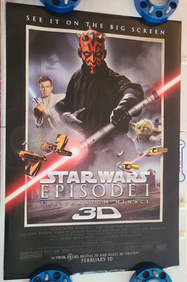 STAR WARS Episode I The Phantom Menace 3D Original 27x40'' Rolled Movie Poster