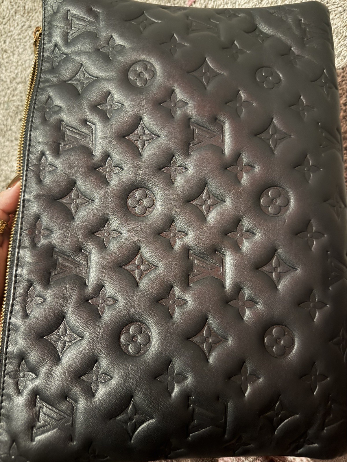 Louis Vuitton Monogram Embossed Lambskin Coussin MM Shoulder Bag
