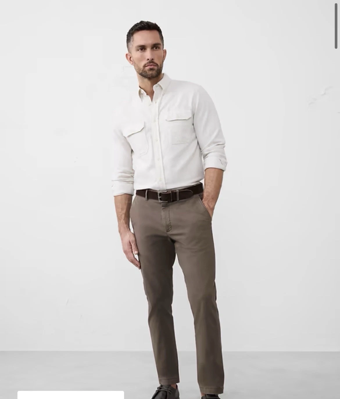 Banana Republic Slim Lived-In Chino Pant Light Coffee Bean Tan Brown 38 X 36