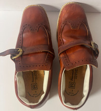 VINTAGE Brunswick WOMAN'S BOWLING SHOES Size 8 Mohagany Color w/ Buckle Closure