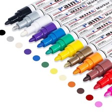 Oil Based Paint Pen, Permanent Marker: Quick-Dry, Waterproof Set of 12 for Rock