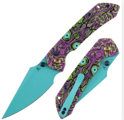 Tenable PURPLE UNDEAD KNIFE BLUE COATED G10 HANDLE 14C28N BLADE STEEL NEW IN BOX