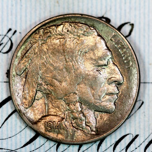 * 1914-P * SOLID+ GEM BU MS BUFFALO NICKEL * FROM ORIGINAL COLLECTION