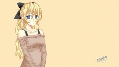Anime drawing illustration blonde cartoon cute  Gaming Mat Desk 65668