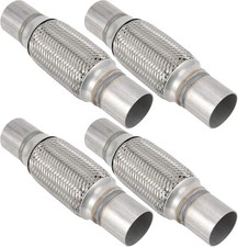 4 Pack 2 X 6 Inches Stainless Steel Heavy Duty Exhaust Flex Pipe, Double Braid E
