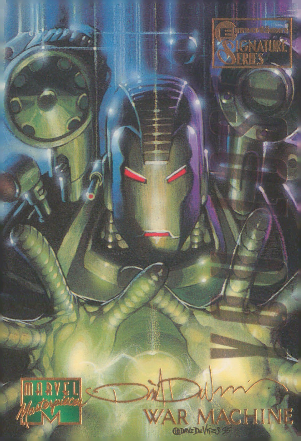 1995 Fleer Marvel Masterpieces #109 War Machine E-Motion Signature Series