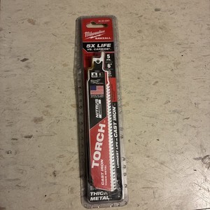 5pk. Milwaukee 48-00-5501 6 inch 8TPI TORCH Metal Cutting Sawzall Blades Carbide