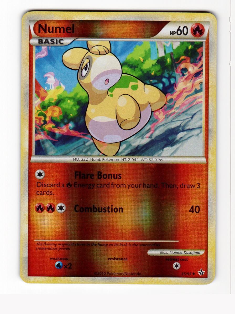Numel 35/95 Uncommon HGSS Unleashed Pokemon Reverse Holo Lightly Played