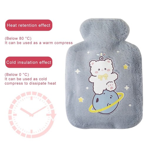 Cartoon Cute 500ml Hot Water Bag Plush Cover Hand Warmer Hot Water Bottle - Picture 9 of 16