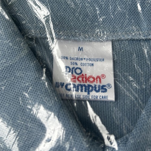 Vintage NOS 70s Pro Action By Campus Herren Shirt Polo Med Baby Blue - Bild 2 von 3
