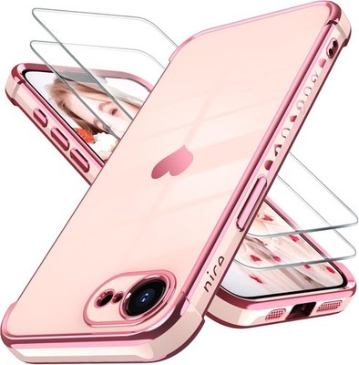 iPhone 17e Case & iPhone 16e Case with 2X Screen Protector, Cute Girly Love-Hear