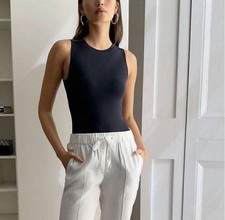 Aritzia Babaton Contour Muscle Bodysuit Black Size S Sleeveless