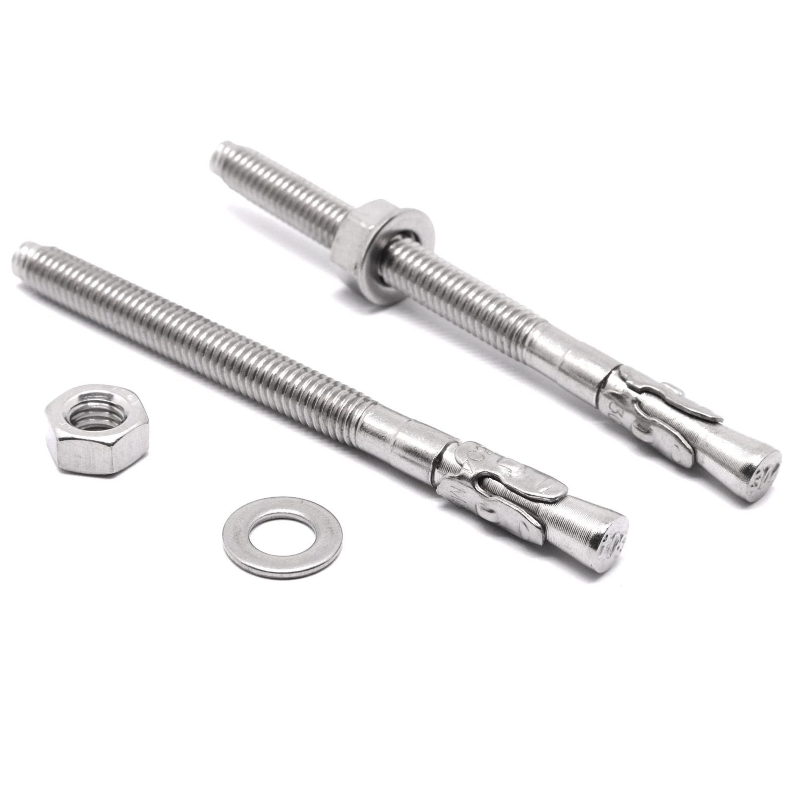 YuGtcen 1/4" x 3-1/4" Concrete Anchors, Stainless 20pcs x 3-1/4", Silver