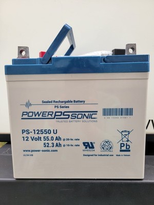 POWER SONIC 12V 55Ah PS-12550 U SEALED Rechargeble Battery,New With Box Included