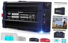 2025 New Upgradedatts Pure Sine Wave Inverter,Peak Power 8000W DC 12V to 4000W