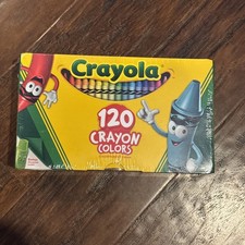 BRAND NEW in SEALED PLASTIC Crayola 120ct Box of Crayons With Sharpener