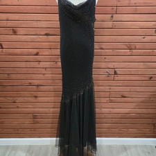 Vintage Xscape Plus Size Womens 16 90s Silk Beaded Evening Dress Formal Gown