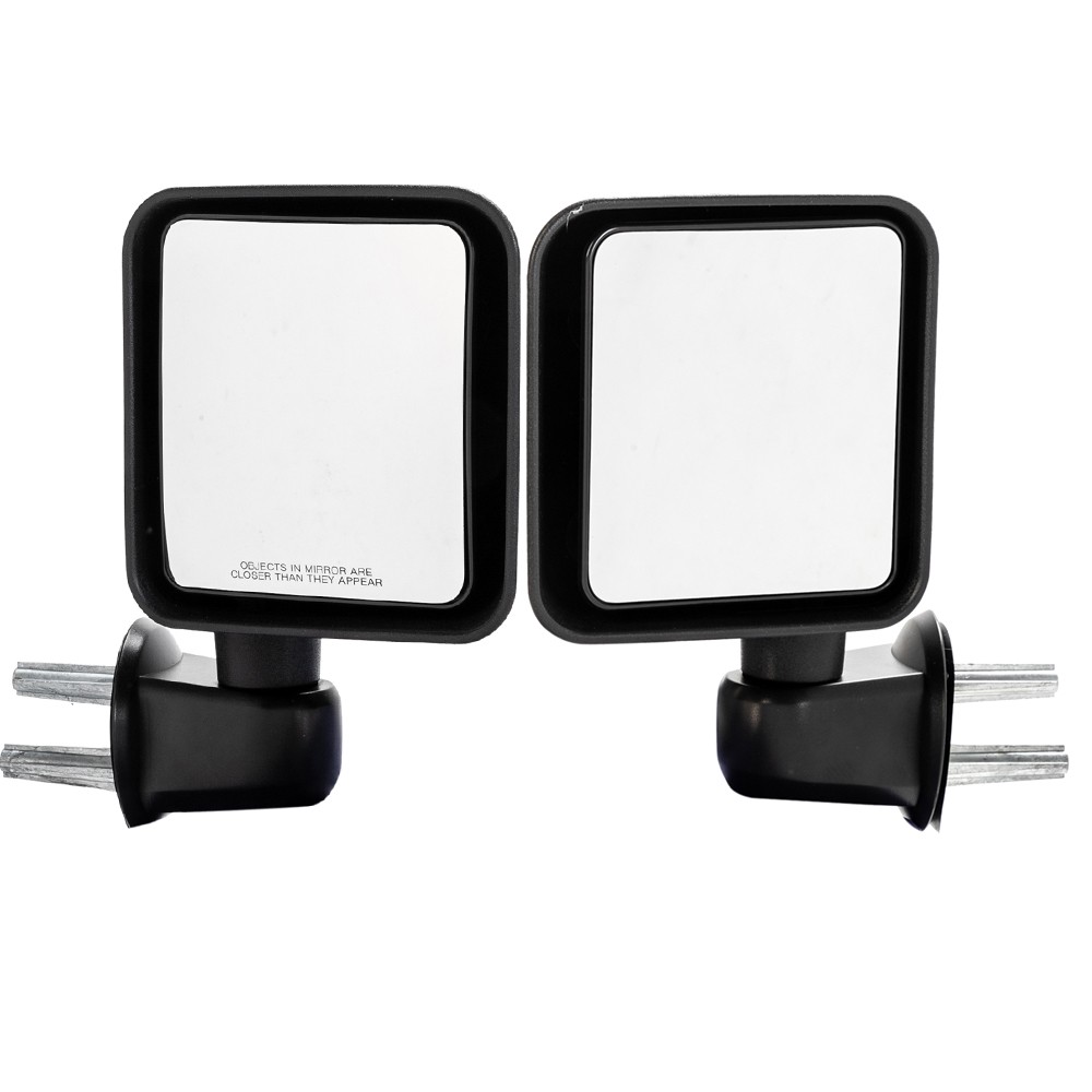Manual Mirrors Black Left Right Side Pair For 2007-2017 Jeep Wrangler thumbnail 6