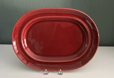 Metlox Colorstax Deep Red 13.25" Platter Made in California  "As Is"