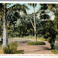 c1910s Lourenco Marques, Mozambique Public Garden Vasco da Gama Palm Trees A346